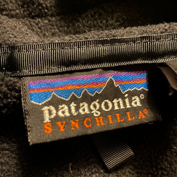 Patagonia Other - Patagonia Synchilla VINTAGE Full Zip Fleece Men Black Jacket Made in USA Size L